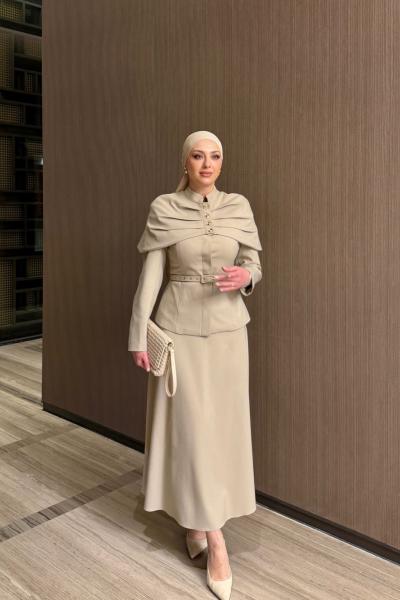 Zeliha Etekli Takım Bej