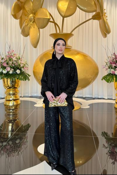 Zeren Pantolonlu Takım Siyah