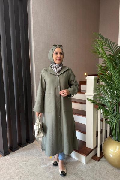 Çıtçıtlı Cupra Kap Haki