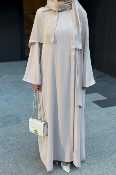 Fular Bağlamalı Abaya TAŞ