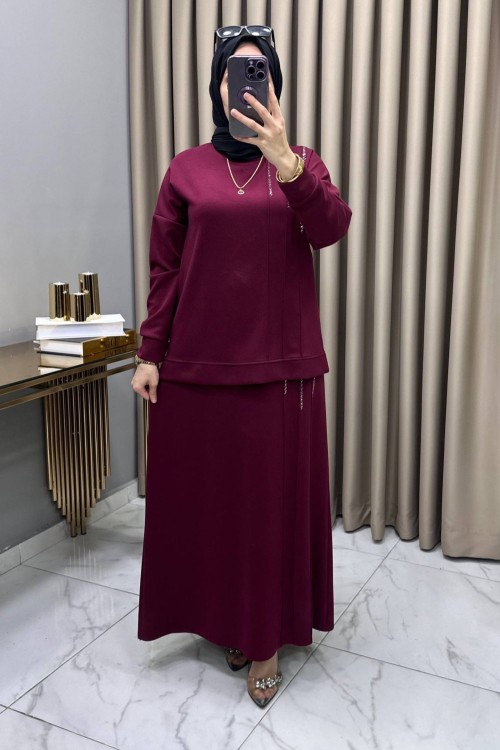Maya Etekli Takım Bordo