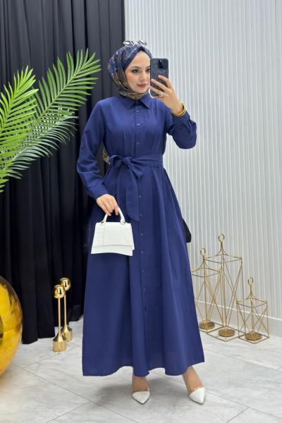 Gömlek Elbise Lacivert Lacivert
