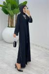 Siyah Premium Sofia Abaya Takım Tesettür Giyim